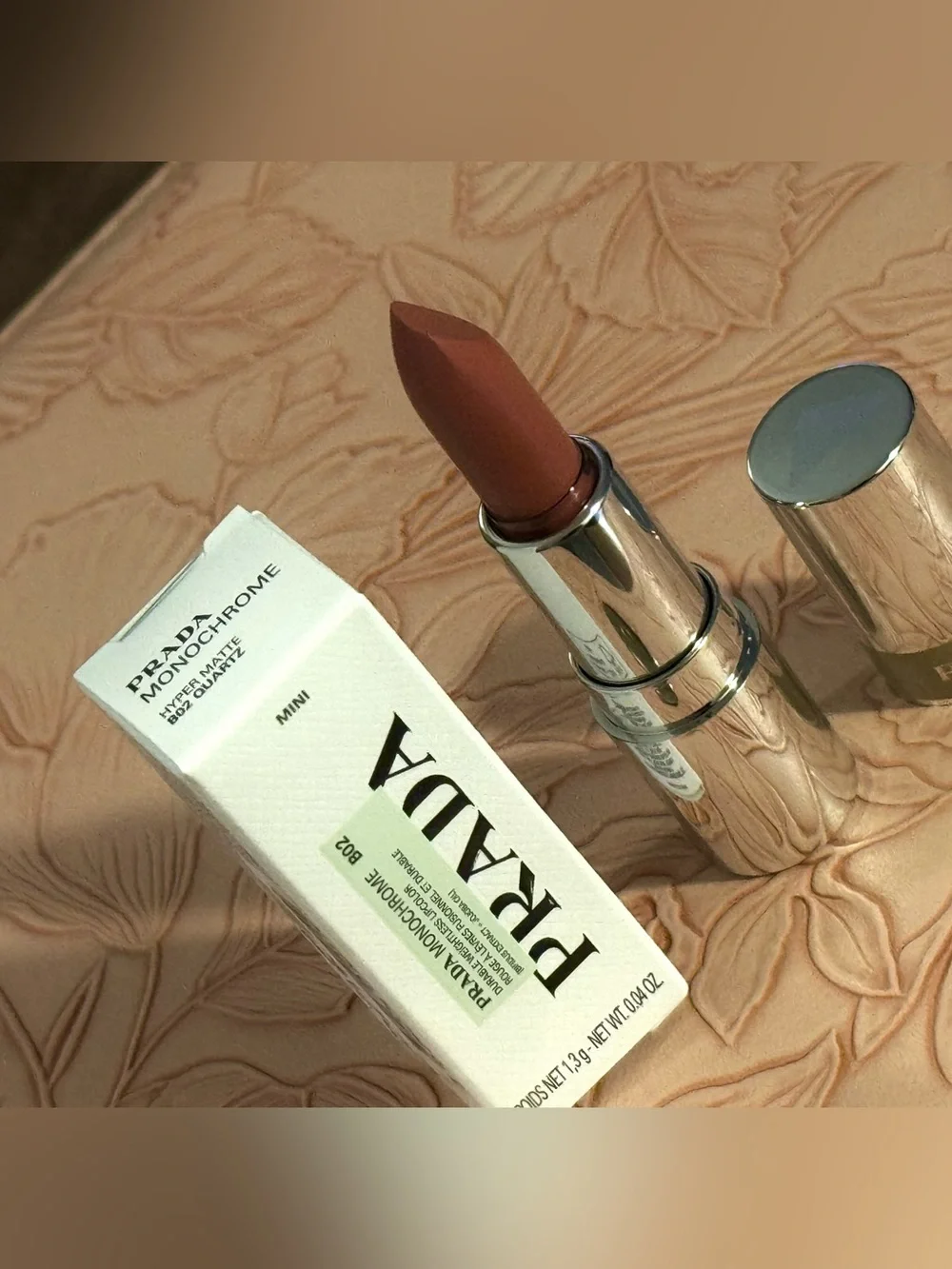 Prada Monochrome Hyper Matte lipstick 1.3gms in Beautiful B02 QUARTZ